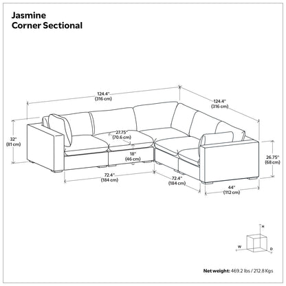 Jasmine - Handcrafted Sectional Sofa Simpli-Home