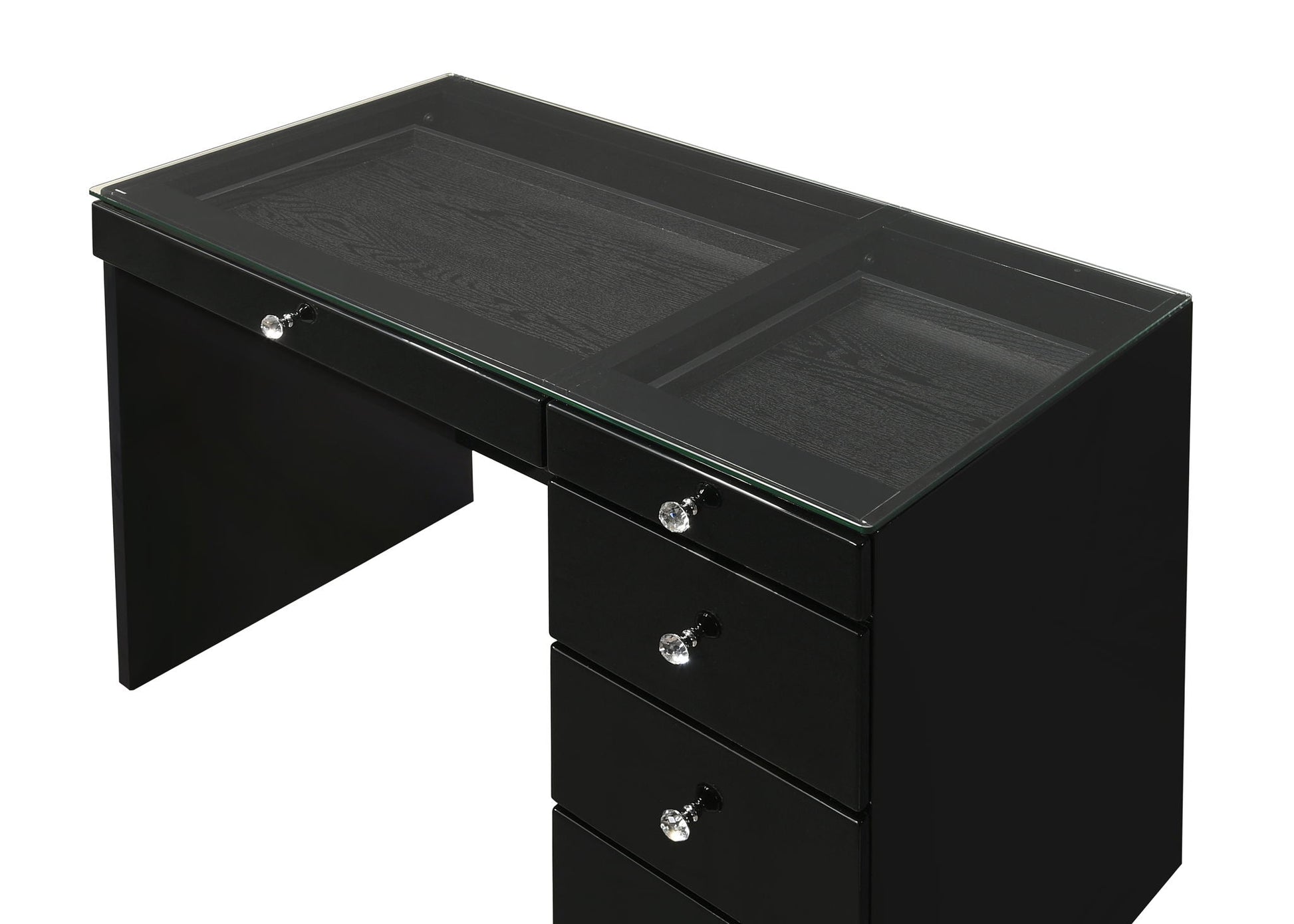 Morgan - Vanity Desk With Glass Top Crown Mark