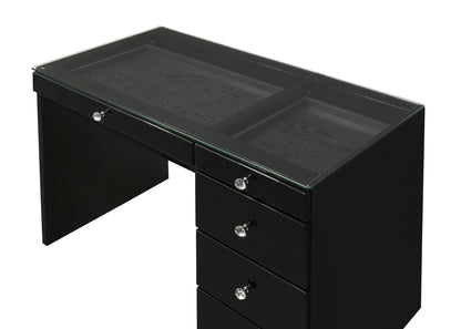 Morgan - Vanity Desk With Glass Top Crown Mark