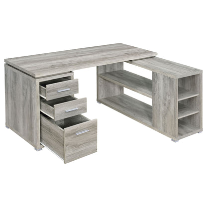 Transitional L Shape Computer Desk With Multiple Storage And Built In File Cabinet Home Essentials