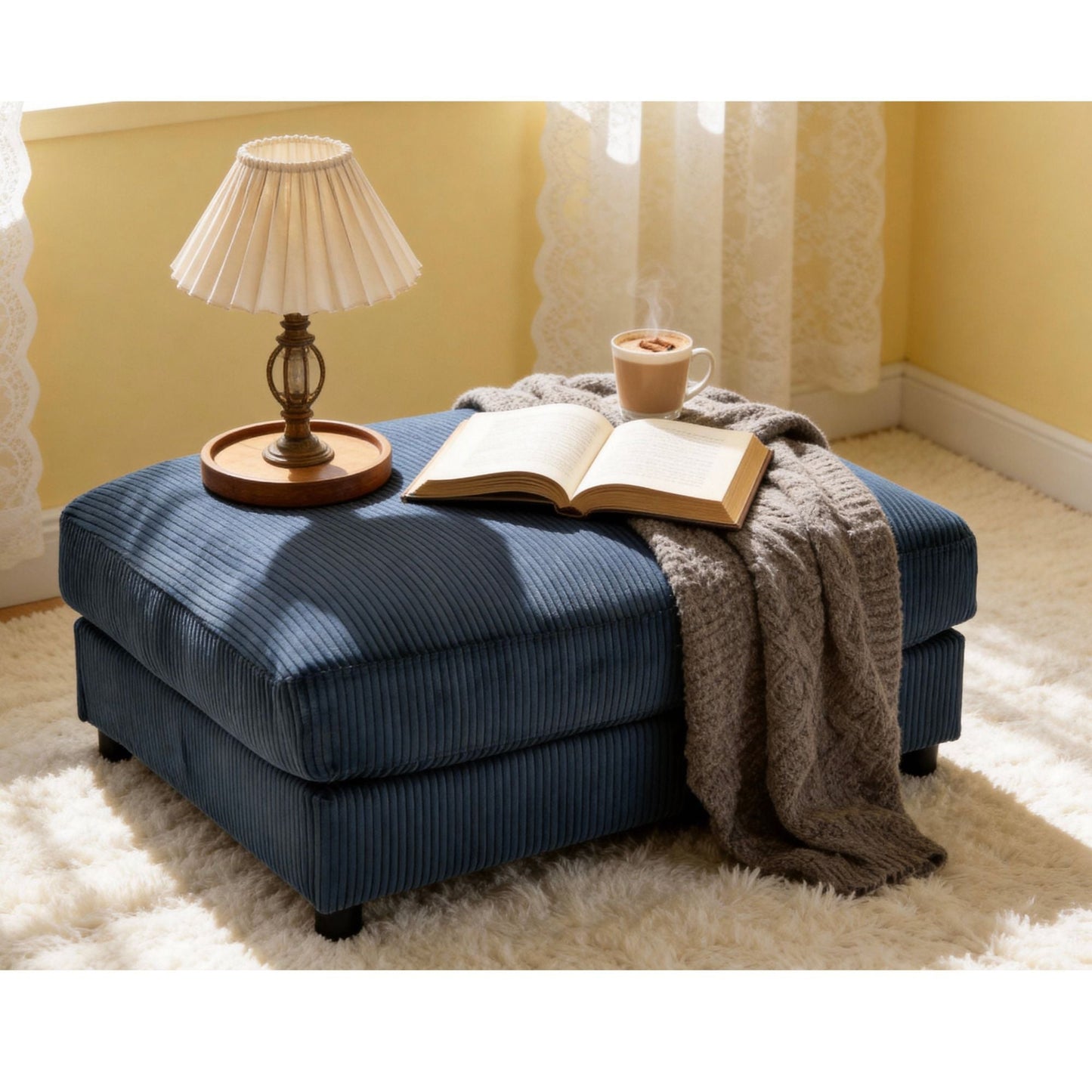 Upholstered Rectangle Ottoman Home Essentials