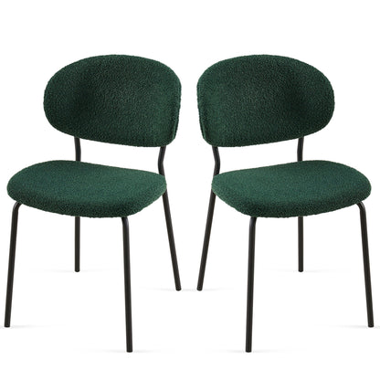 Boucle Dining Chairs, Dining Chairs With Metal Legs For Dining Room, Kitchen, Living Room Home Essentials