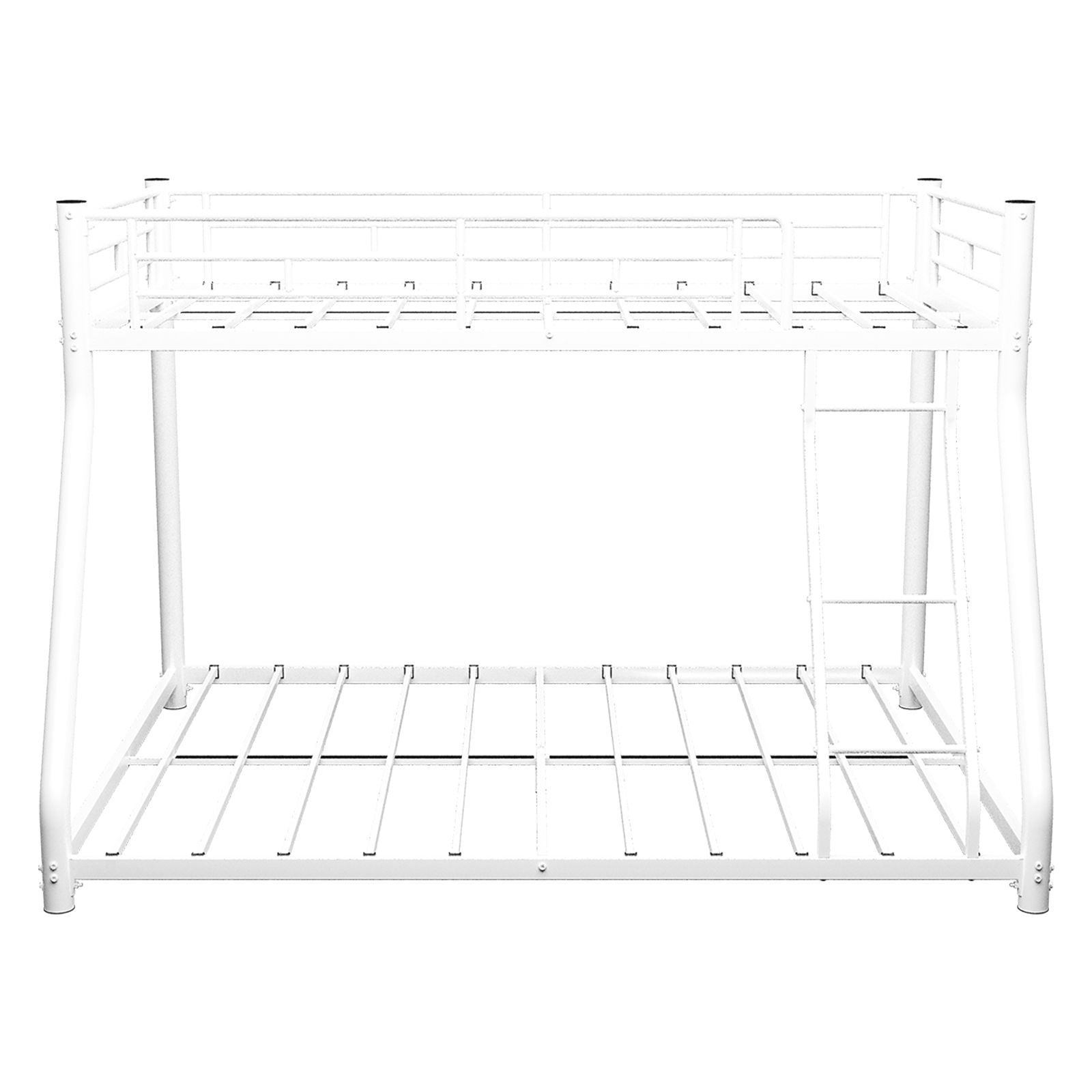 Bunk Bed Frame With Ladder And Guardrail, Heavy Duty Noise Free Design Metal Construction Home Essentials