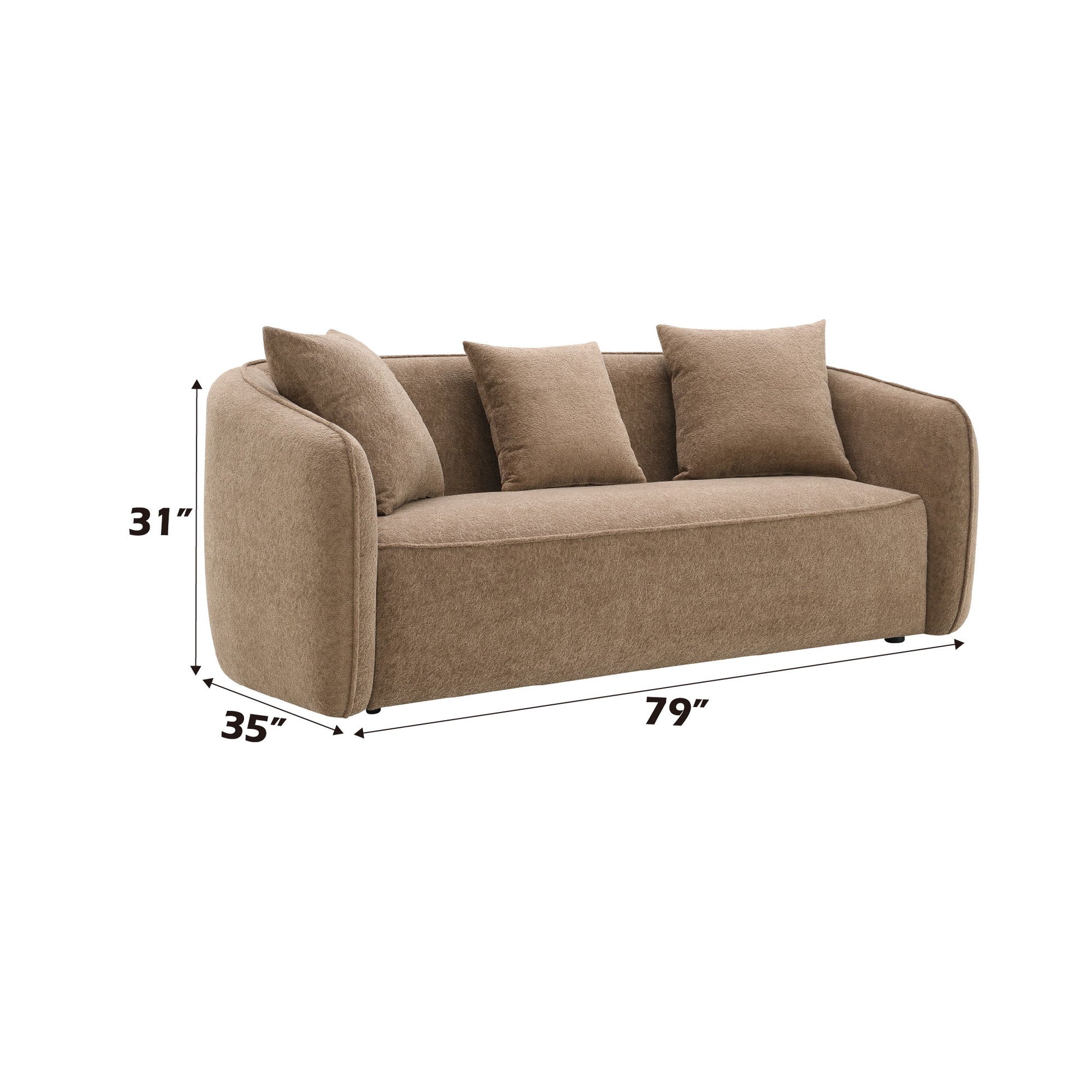Keith - Chenille 3 Piece Living Room Set (Comes With Matching Color Toss Pillows) Acme