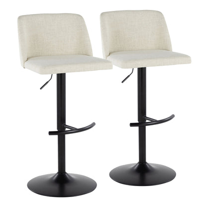 Toriano - Contemporary Adjustable Barstool Swivel With Rounded T Footrest (Set of 2) Lumi Source