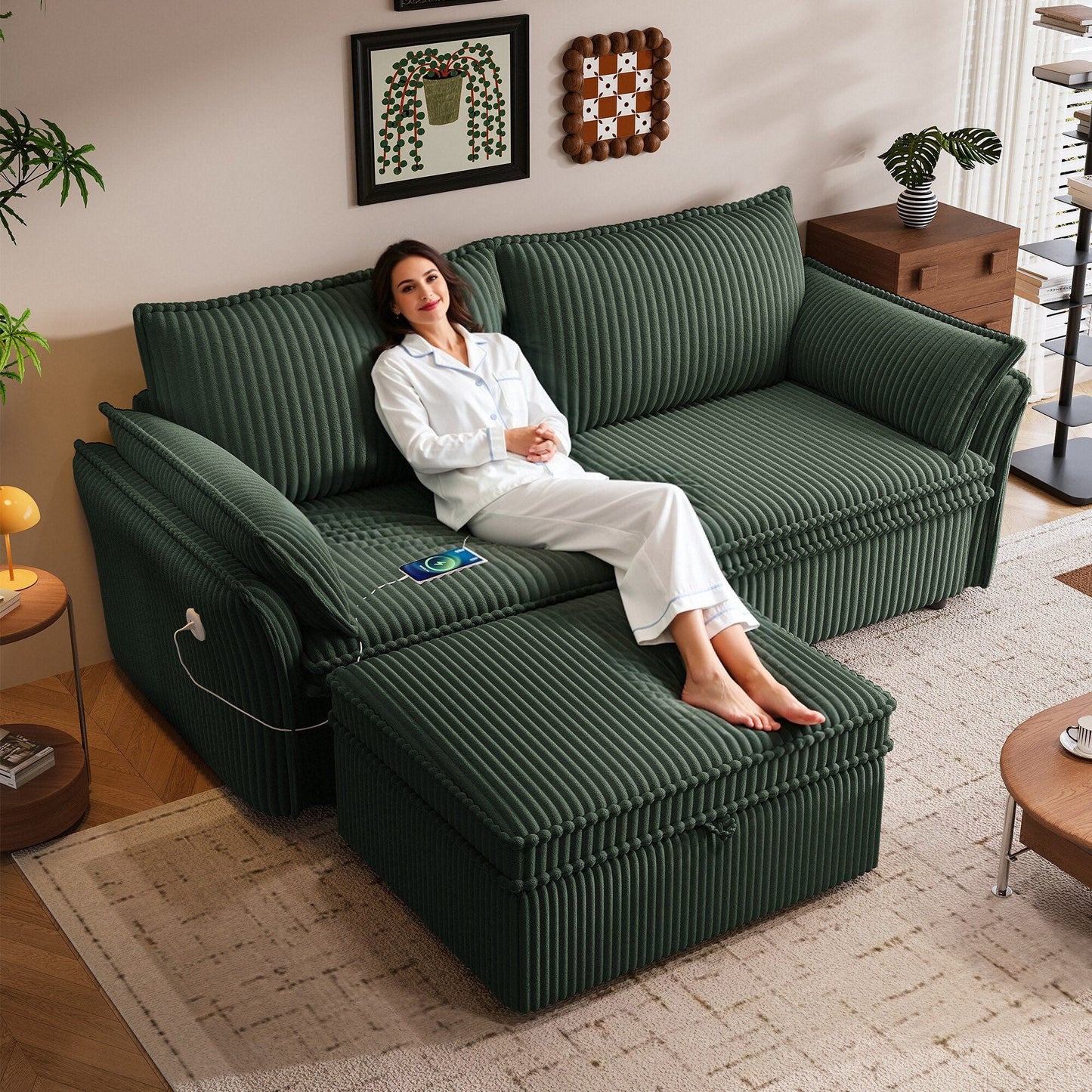 2 In 1 Convertible Sofa Bed, Multi Functional Living Room Furniture Home Essentials