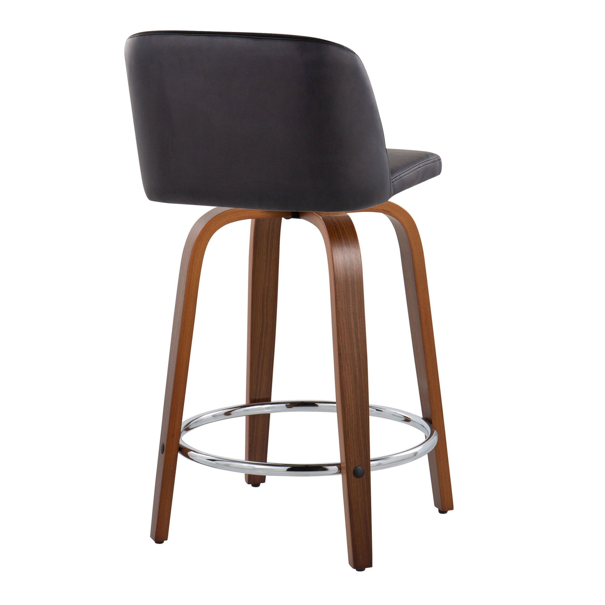 Toriano - Mid Century Modern Fixed Height Counter Stool With Swivel With Round Footrest (Set of 2) Lumi Source