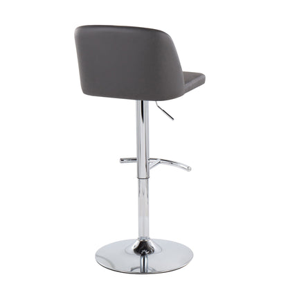 Toriano - Contemporary Adjustable Barstool With Swivel & Rounded T Footrest (Set of 2) Lumi Source