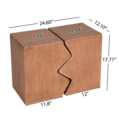 Rectangular Outdoor Indoor Accent Side Table (Set of 2) Noble House