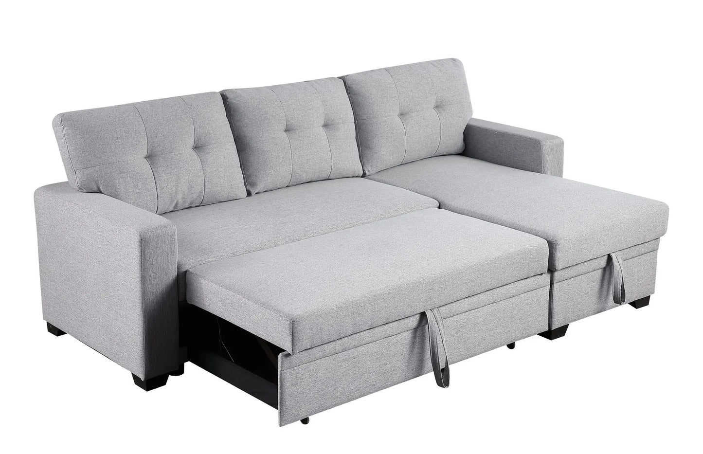 Upholstered Pull Out Sectional Sofa With Chaise Urban Retreats