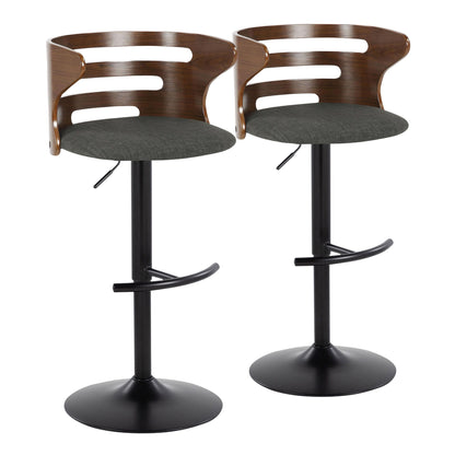 Cosi - Mid Century Modern Adjustable Barstool With Swivel With Rounded T Footrest (Set of 2) Lumi Source