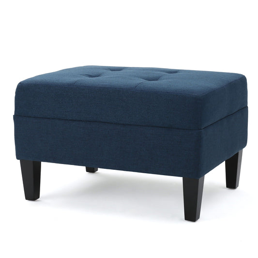 Foot Rest Under Desk Ottoman, Rectangle Foot Stool, Footrest Leg Rest For Sofa, Ottoman Rest Stools For Living Room Entryway - Navy Blue Noble House