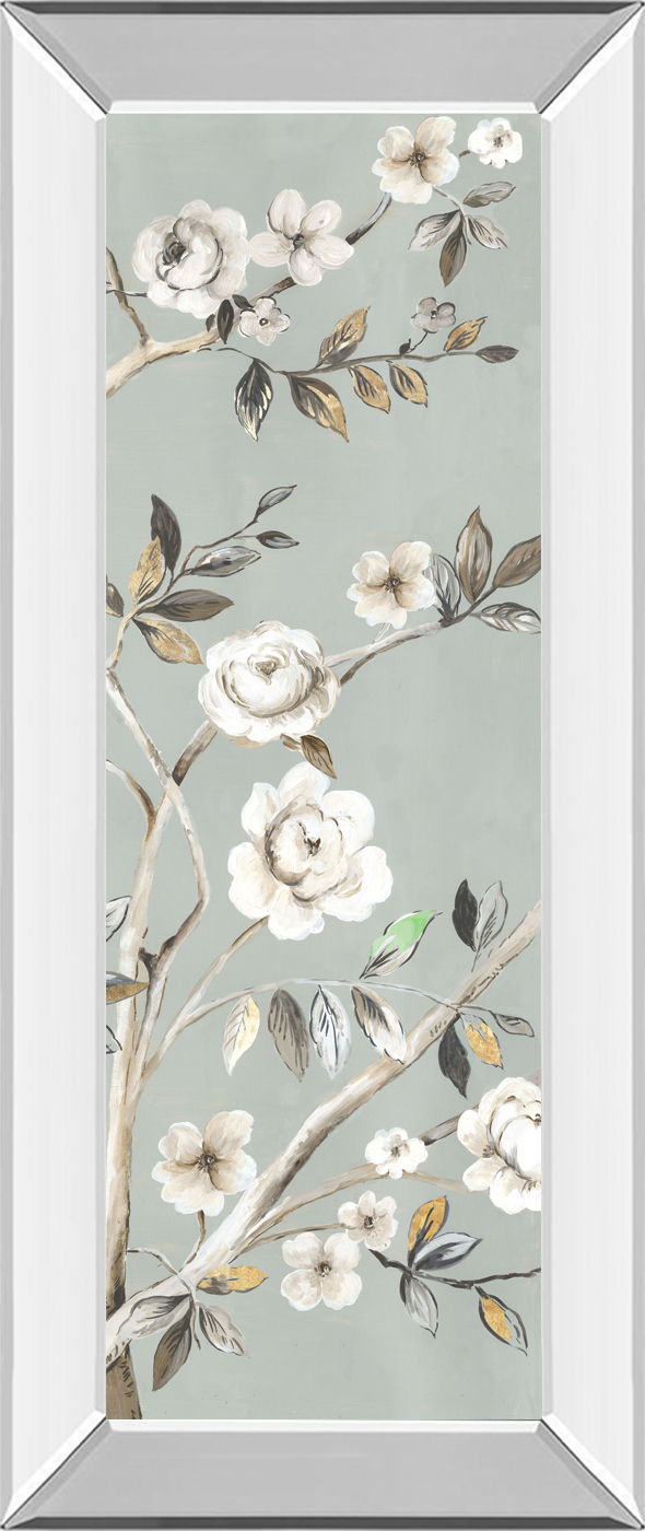 A Flower For You II By Asia Jensen - Mirrored Frame Wall Art - Light Gray