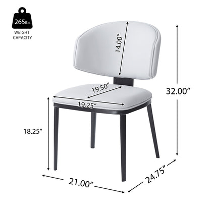 7 Pieces Contemporary Dining Set With Faux Leather Chairs Noble House