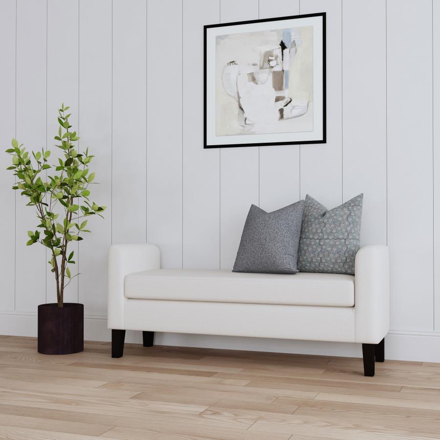 Rex - Fabric Upholstered Accent Bench With Armrests - Vanilla Coaster Fine Furniture