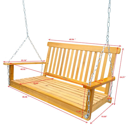 Front Porch Swing With Armrests For Outdoor Patio, Garden Yard, Backyard Or Sunroom Home Essentials