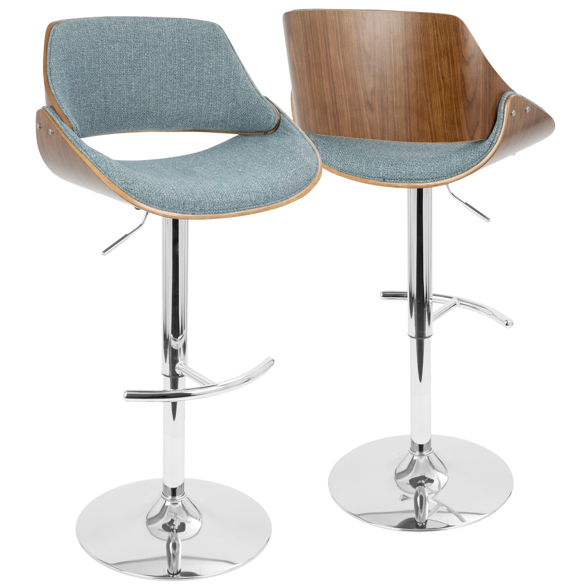 Fabrizzi - Mid Century Modern Adjustable Barstool With Swivel (Set of 2) Lumi Source