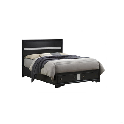 Madrid - Queen Bed With Storage Drawers And Nickel Handles - Black Glory Furniture