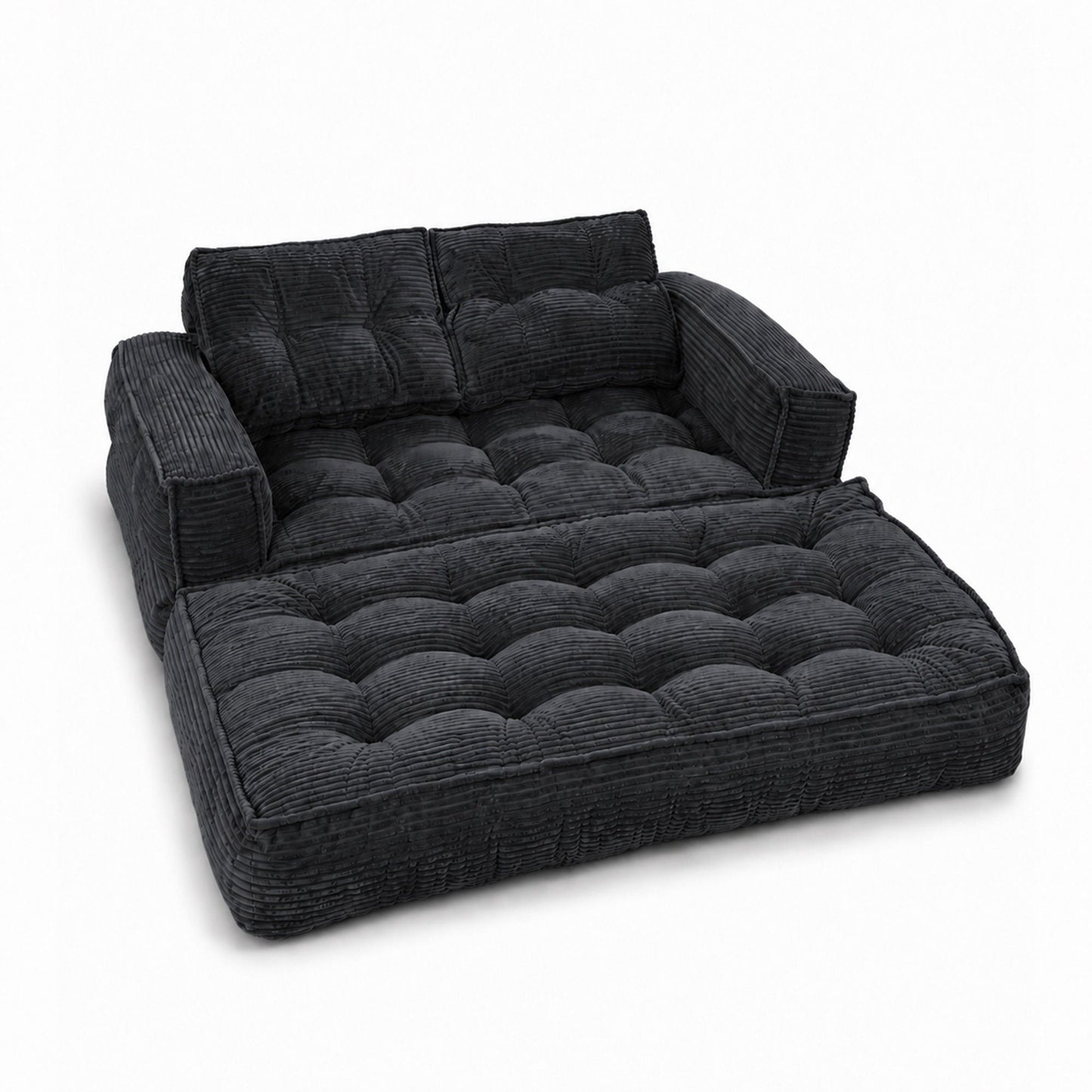 2 Seater Modular Corduroy Sofa With Chaise Lounge For Living Room Home Essentials