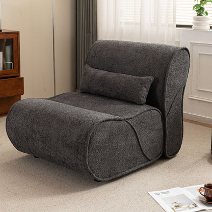 Soft Pellet Velvet Recliner, Comfortable Lounge Chair With Waist Pack Padding, Modern Design, Ideal For Living Room Home Essentials