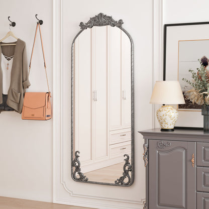 Full Body Arched Mirror With Vintage Carved Applique Daily Nest