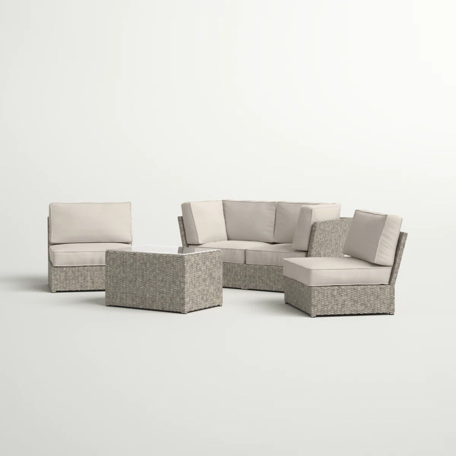 Stylish Modular Wicker Patio Seating Group LSI Patio Furniture