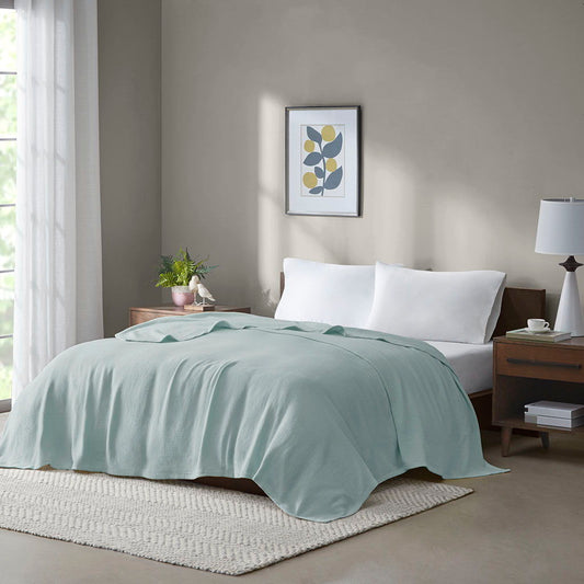 Freshspun Basketweave - Blanket - Blue Madison Park