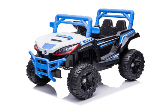 12V7A*1 30W*4 One Button Start, Forward And Backward, High And Low Speed, Music, Front Light, Power Display, Two Doors Can Open, 2.4G R / C, Seat Belt Four Wheel Absorber Kids Ride On Car