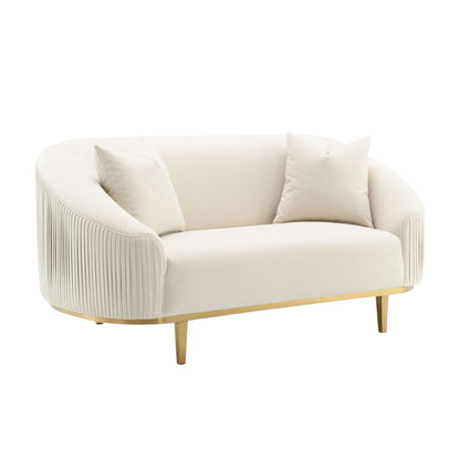 Martina - Loveseat With 2 Pillows - Ivory Acme