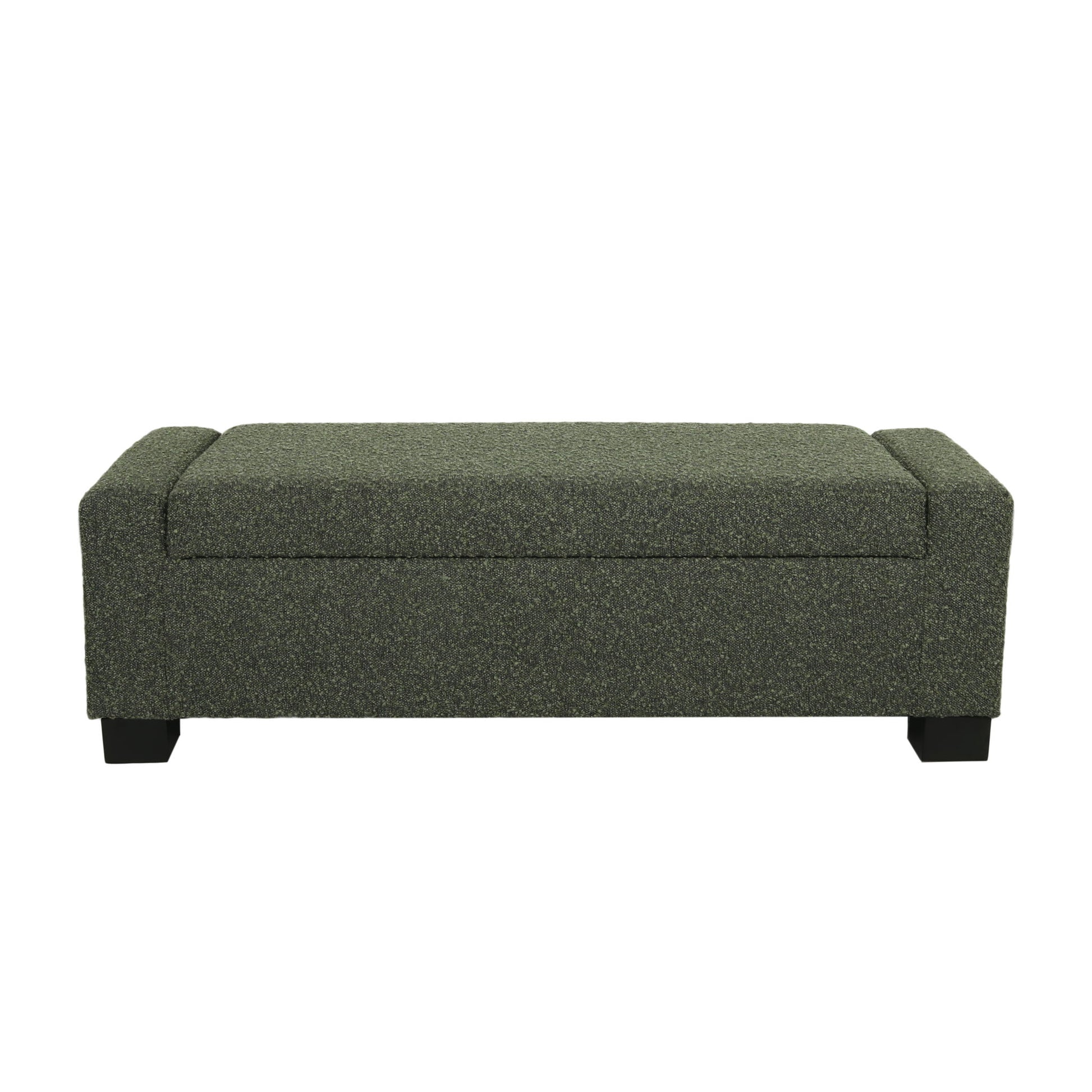 Textured Fabric Ottoman Bench With Hinged Lid Noble House