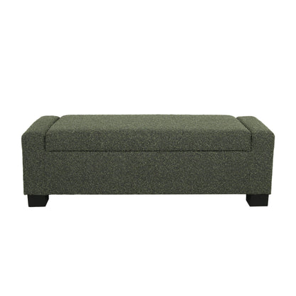 Textured Fabric Ottoman Bench With Hinged Lid Noble House