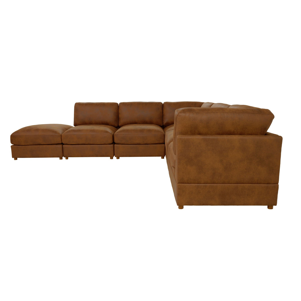 Modular Upholstered Sectional, Medium Firm Seat Cushion, Custom Configuration - Brown Home Essentials
