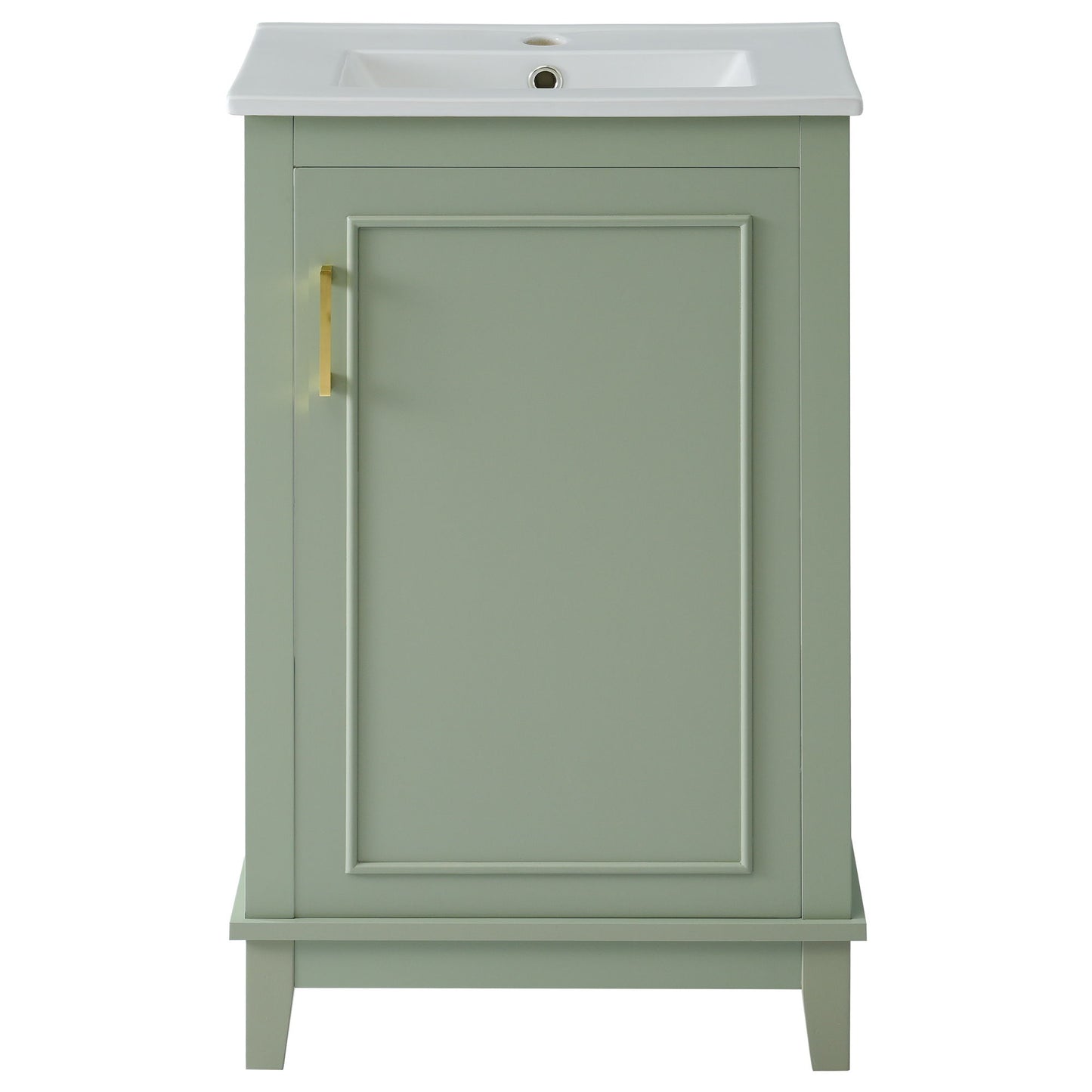 Modern Small Bathroom Vanity Cabinet With Ceramic Basin, Ample Storage, 1 Soft Close Door Hearth and Haven