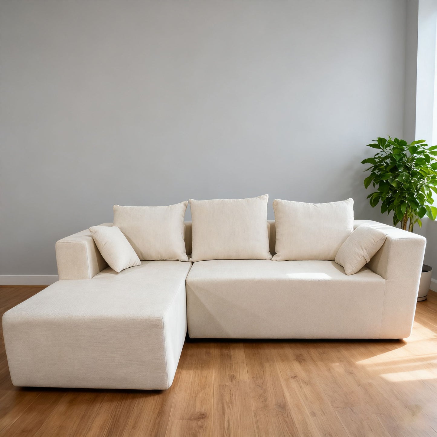 Modular Corner Sofa With Soft Linen Fabric Home Essentials