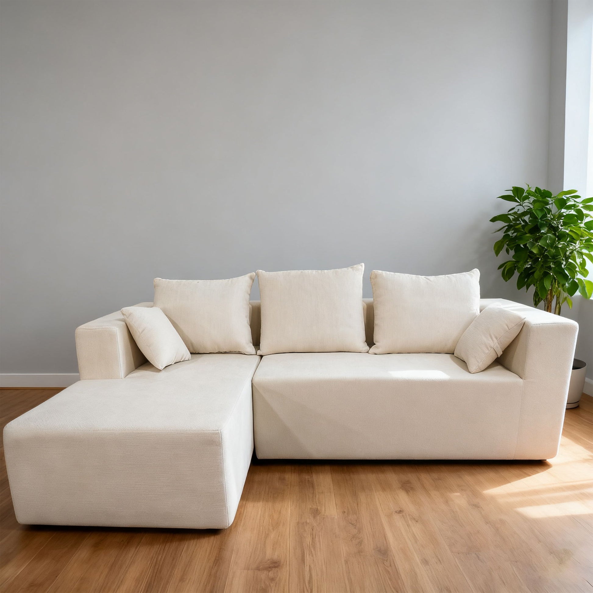 Modular Corner Sofa With Soft Linen Fabric Home Essentials