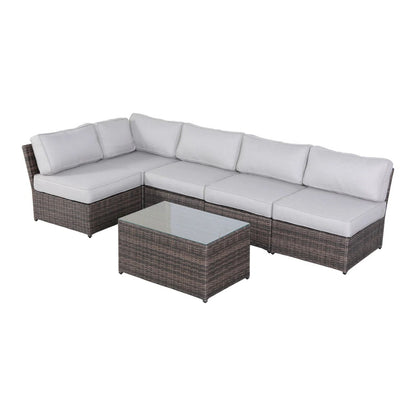 Comfortable Modern Patio Rattan Sectional Set With Cushions LSI Patio Furniture
