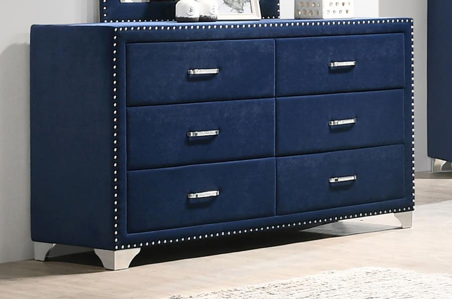 Melody - 6-Drawer Upholstered Dresser CoasterEveryday