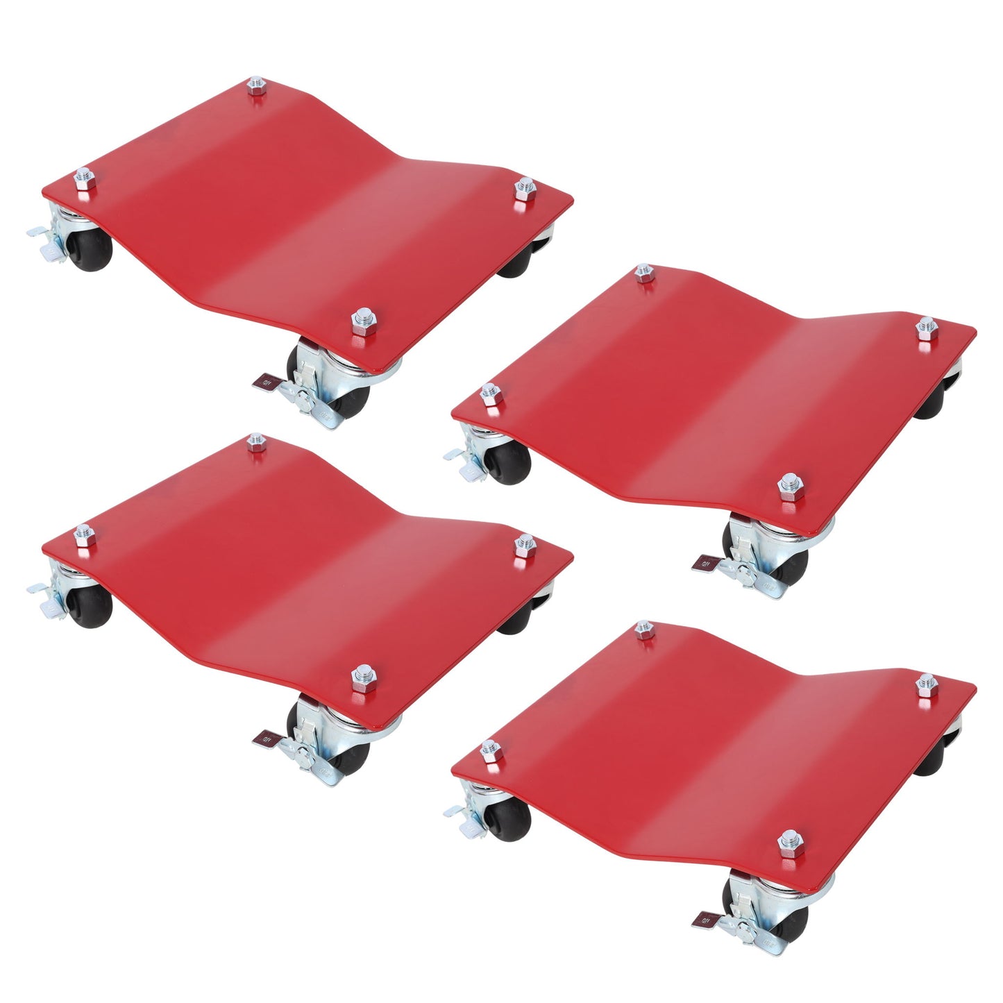 Heavy Duty Steel Vehicle Dollies With Brakes, 2500Lbs Capacity Daily Nest
