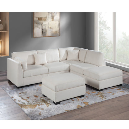 Sectional Sofa Set With Reversible Left / Right Chaise And Matching Cocktail Ottoman Home Essentials
