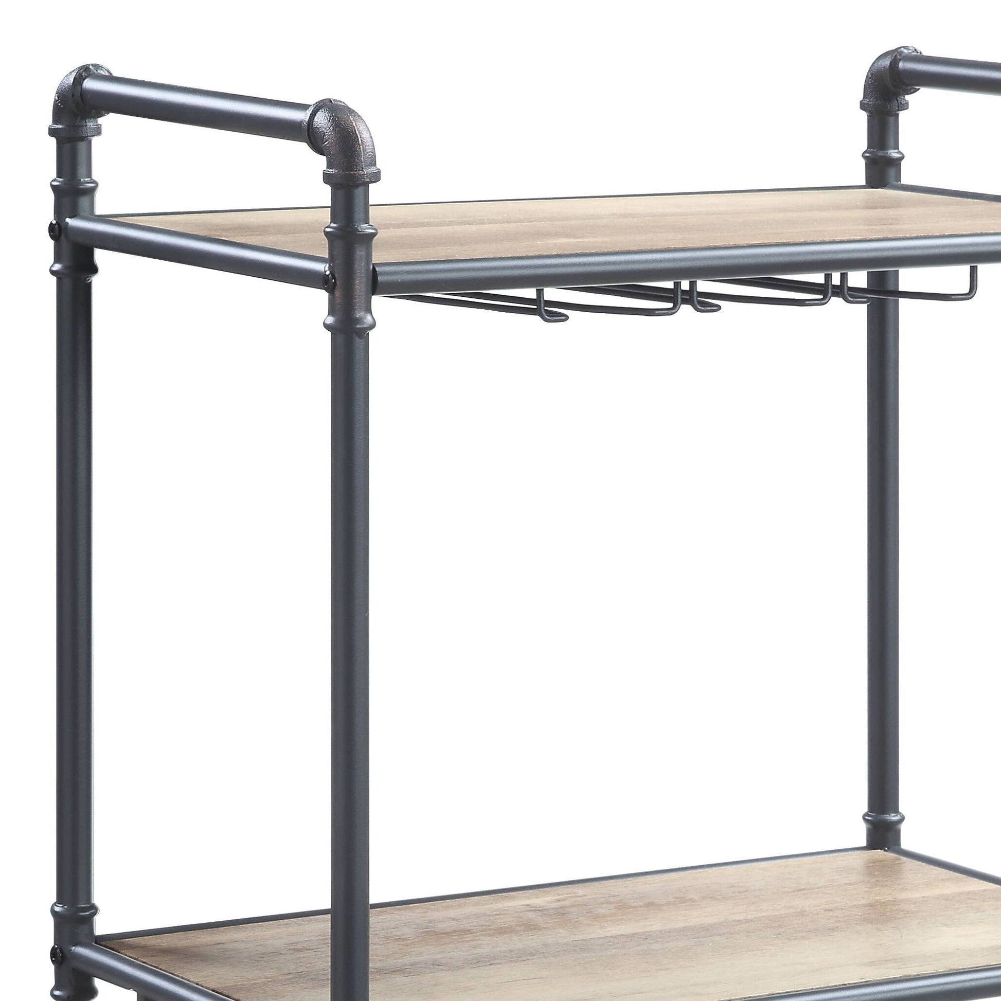 Brantley - Wine Rack - Gray / Oak Acme