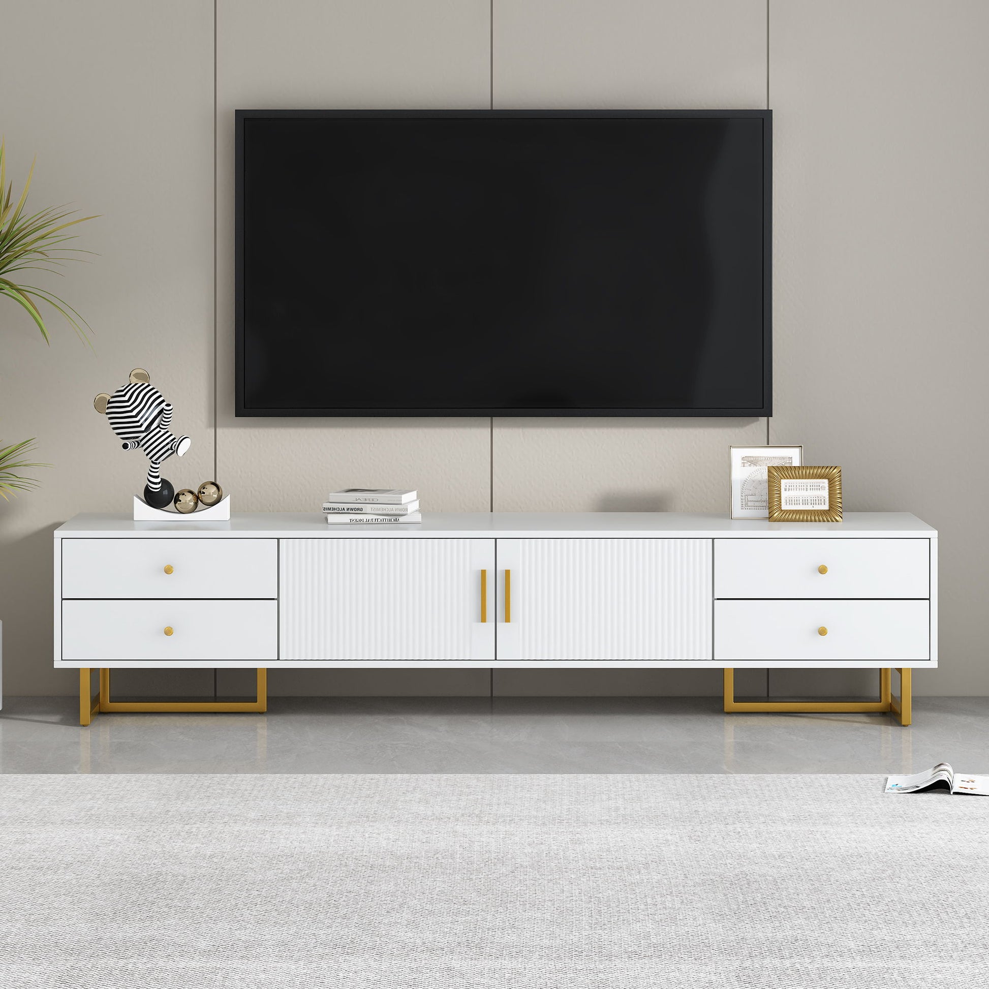 Modern TV Stand With Storage For Living Room Hearth and Haven