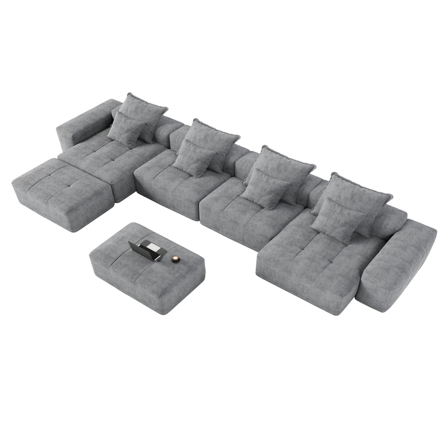 Modern Oversized Diy Combination Modular Sectional Sofa With Pillows Home Essentials
