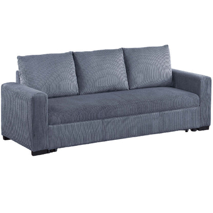 Convertible Sleeper Sofa With Pull Out Bed, Upholstery, Square Arms - Dark Gray Home Essentials