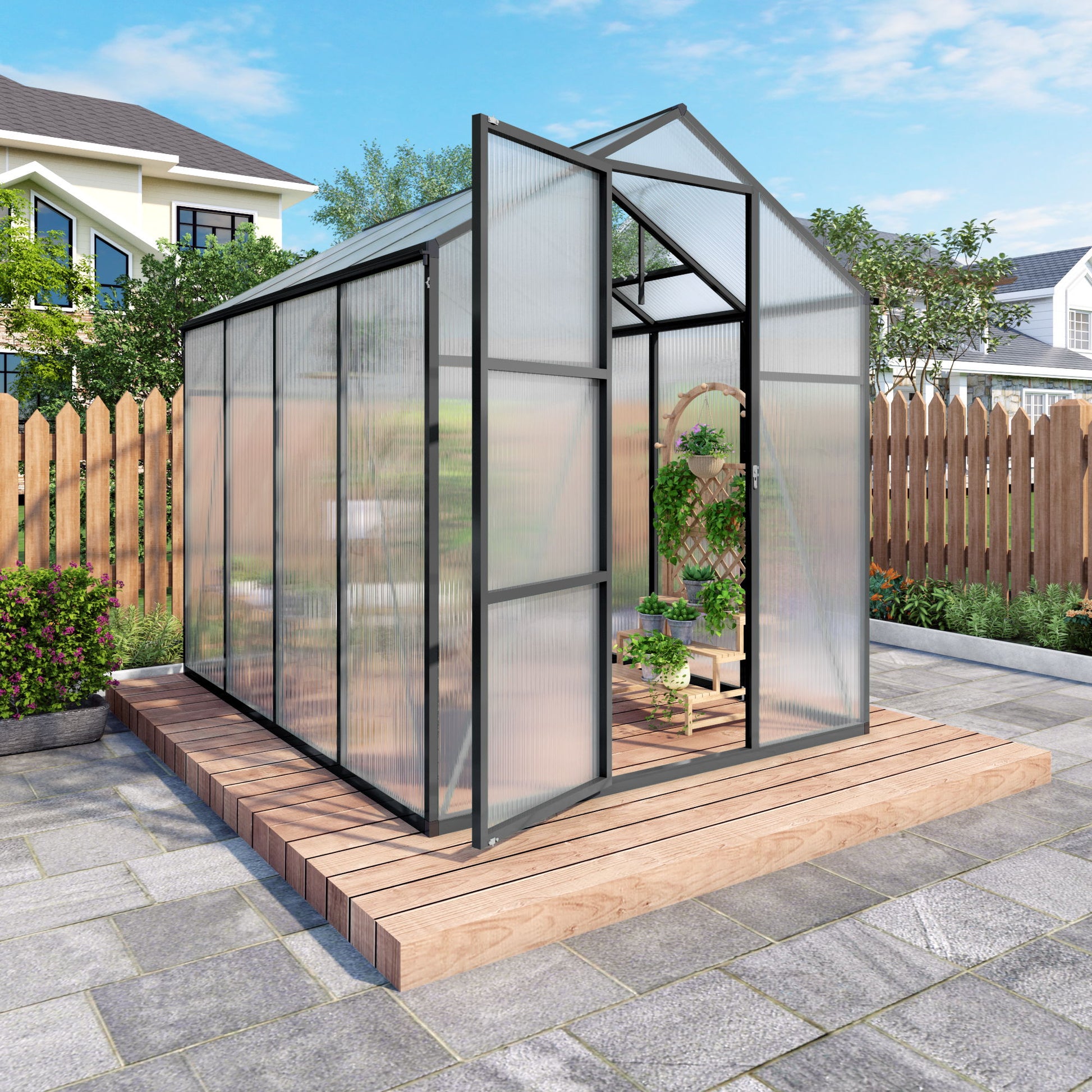 Gain Height Windproof Greenhouse With Raised Base Daily Nest
