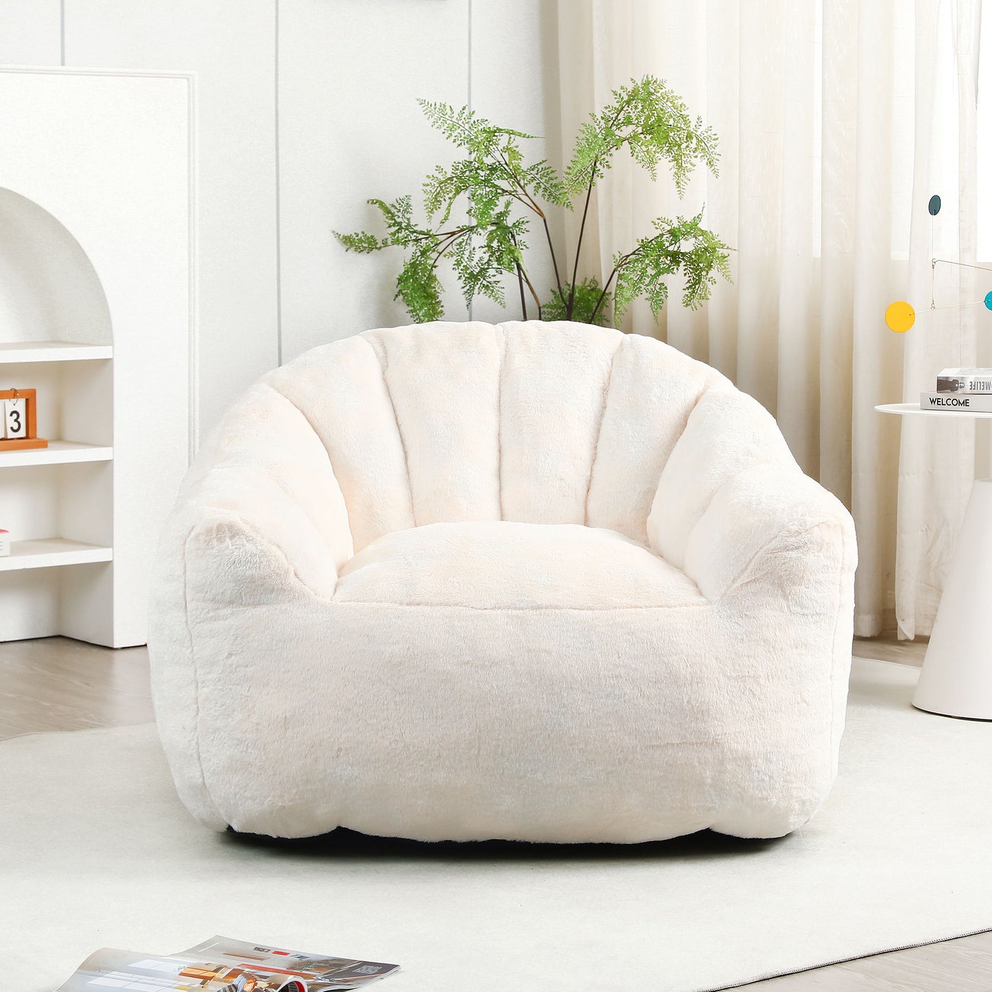 Beanbag Chair, Beanbag Sofa Chair With Armrests Stuffed High Density Foam Home Essentials