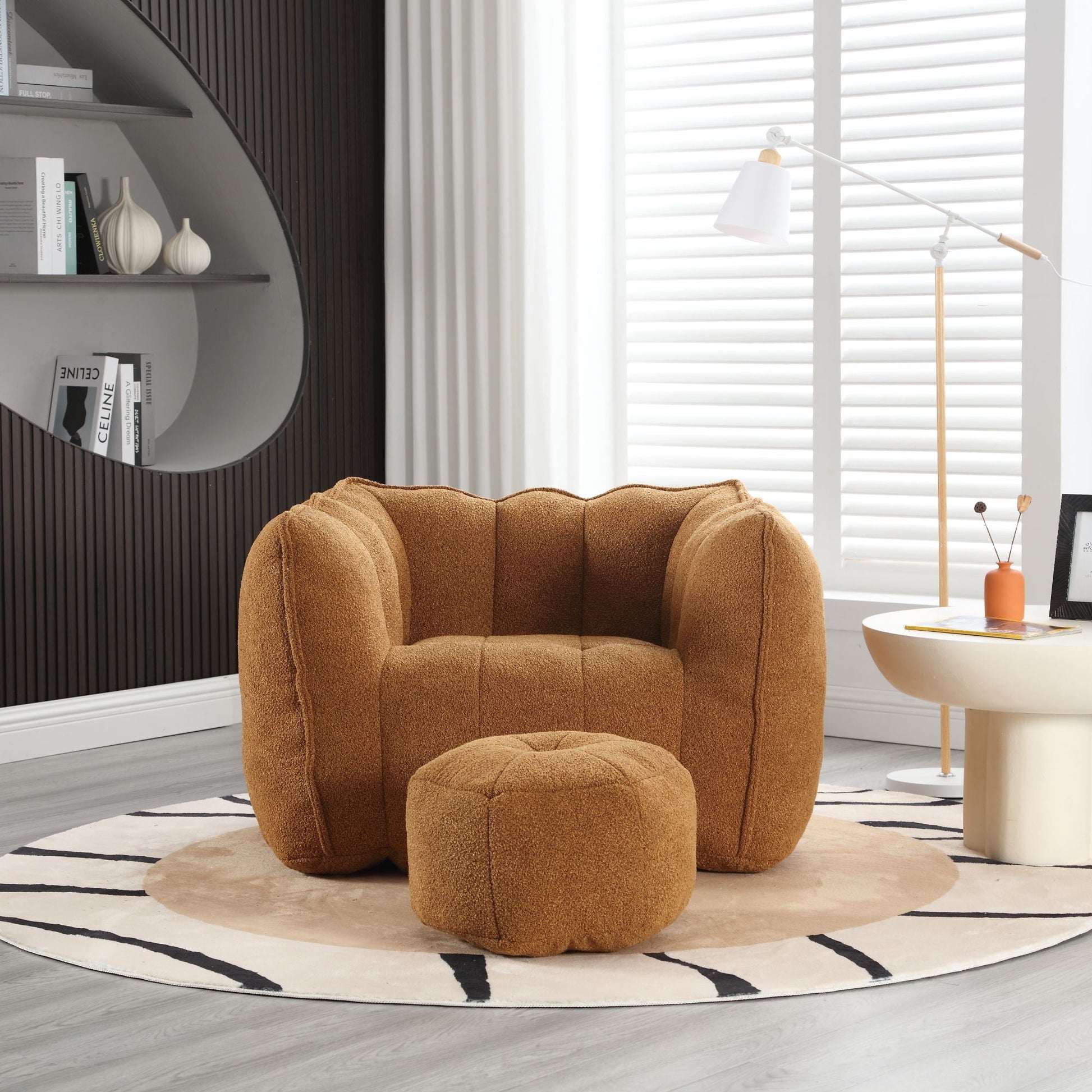 Soft Chenille Bean Bag Chair With High Resilient Foam Home Essentials