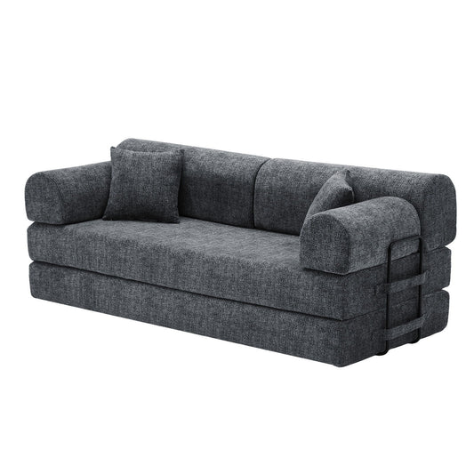 Modern 2 Tone Fabric Convertible Sleeper Sofa Bed Home Essentials