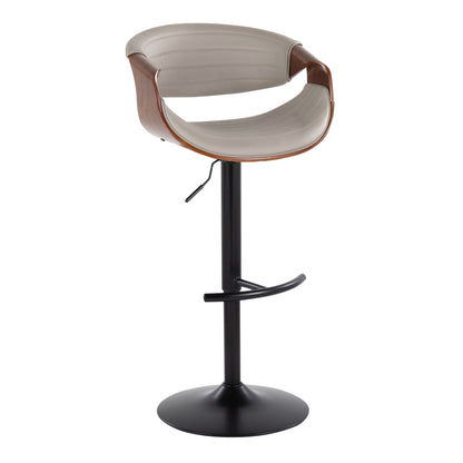 Symphony - Mid Century Modern Adjustable Barstool With Swivel With Rounded T Footrest (Set of 2) Lumi Source