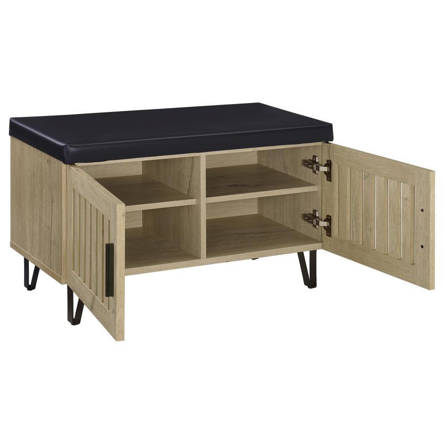 Brixton - 2-Door Padded Entryway Shoe Storage Bench Coaster Fine Furniture