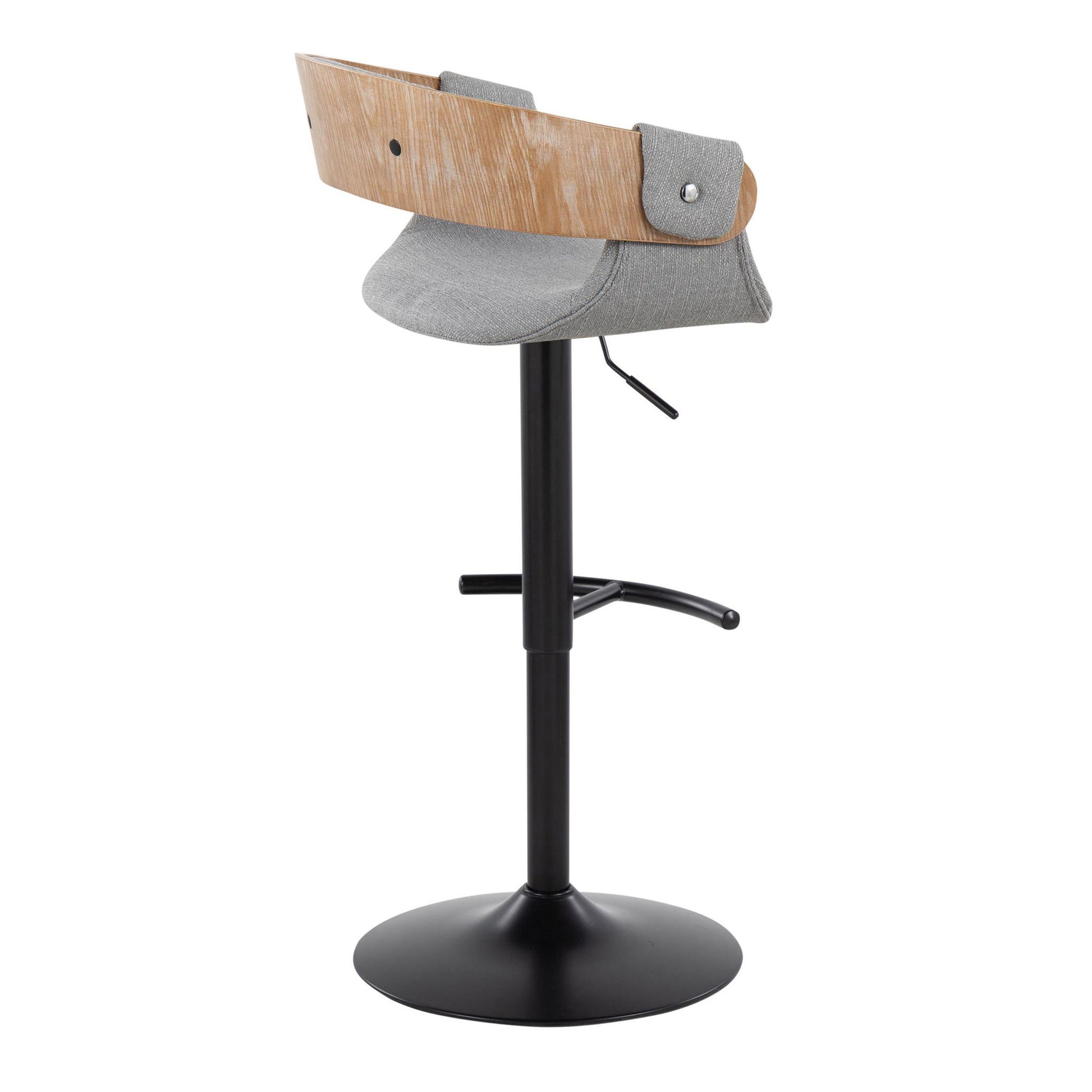 Elisa - Mid Century Modern Adjustable Barstool With Swivel & Rounded T Footrest (Set of 2) Lumi Source